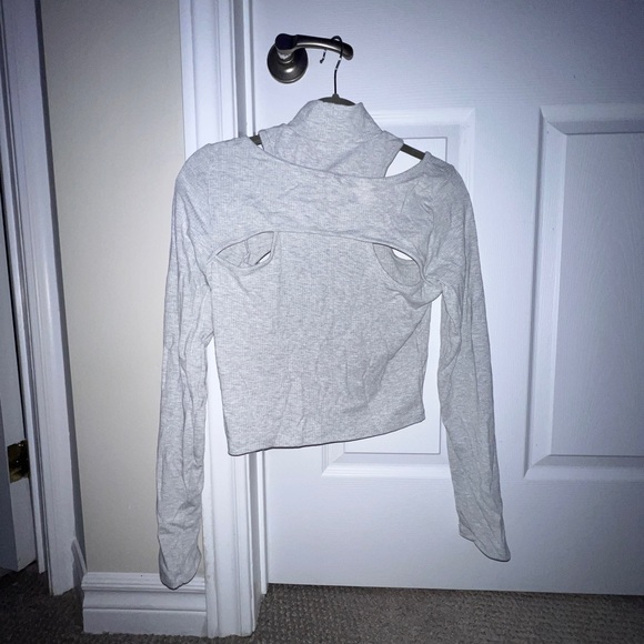 Garage Cut Out Mock Neck Long Sleeve - Picture 2 of 3